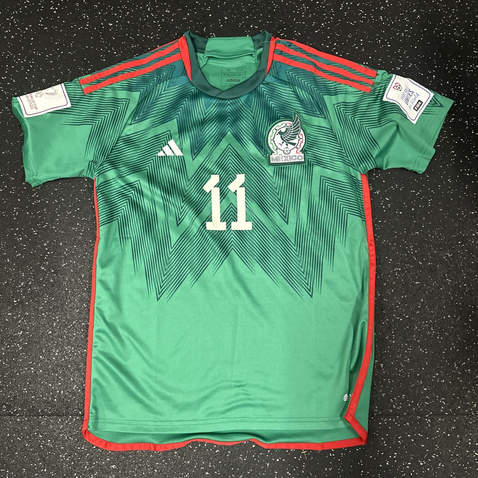 adidas Mexico 2022 Home Jersey #11 S. Gimenez FIFA World Cup Green, Men's Size M