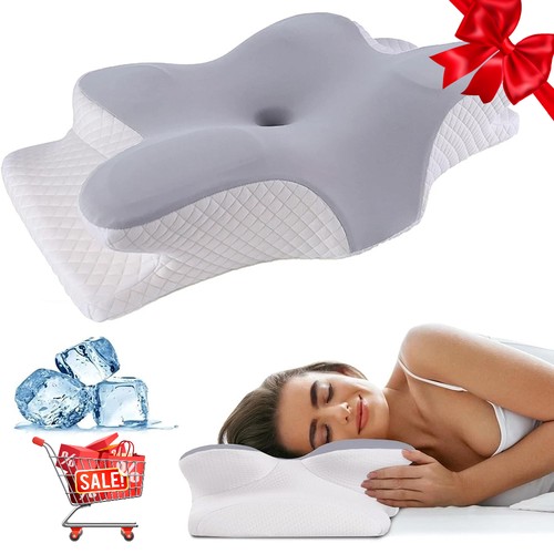 Memory Foam Contour Pillow Cervical Groove Ergonomic Neck Support Orthopedic