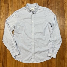 BEN SHERMAN Shirt Mens 16 34 Casual Button Down Tailored Slim Fit Cotton Blue