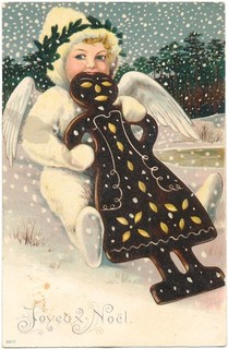 Johannes Wunderlich Christmas Snow Baby Munches on Gingerbread Lady RARE! 👀