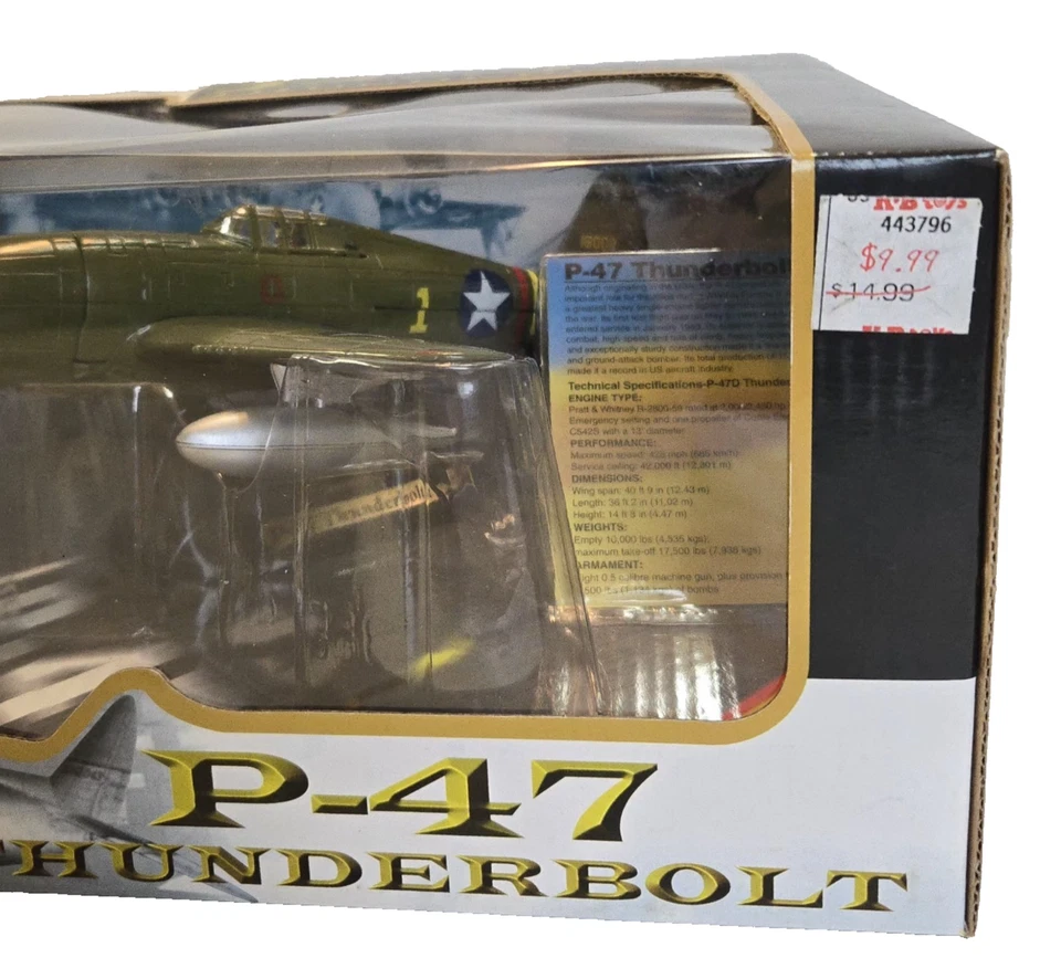 Avión de metal/plástico fundido a presión Motor Max P-47 Thunderbolt escala 1:48 #76316 Foto 3 de 4