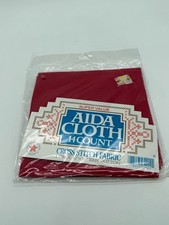 Brand New Red Aida Cloth 14 Count Cross Stitch Fabric 12" x 18" 100 Cotton