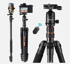 81 Inch Tripod With Monopod, Suitable For Smartphone And DSLR Camera ,360° shoot