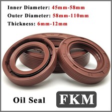 FKM Oil Seal Rotary Shaft Sealing Engine Crankshaft Seal ID 45-58mm Gasket Rings