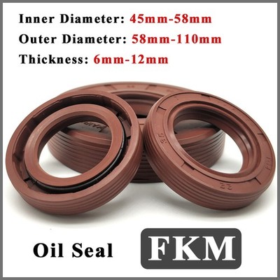 FKM Oil Seal Rotary Shaft Sealing Engine Crankshaft Seal ID 45-58mm Gasket Rings