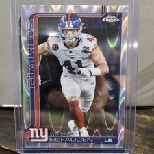 2025 Topps Chrome #232 Micah McFadden Ray Wave Refractor SP NY Giants PRIZM