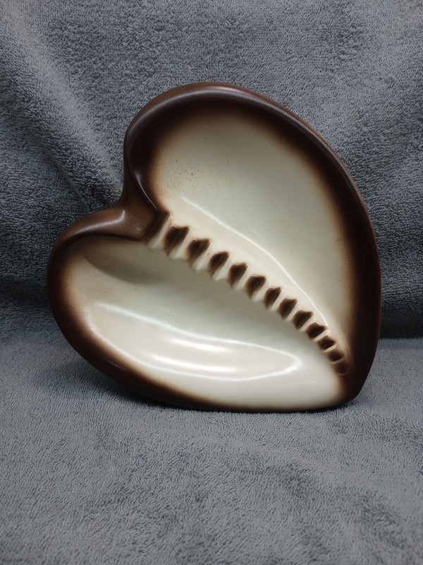 MCM Heart Shape Pottery Ashtray
