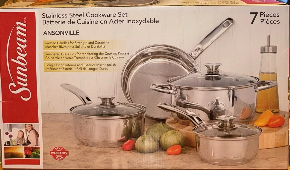 Juego de utensilios de cocina Sunbeam Ansonville de acero inoxidable 7 piezas nuevo Foto 3 de 4