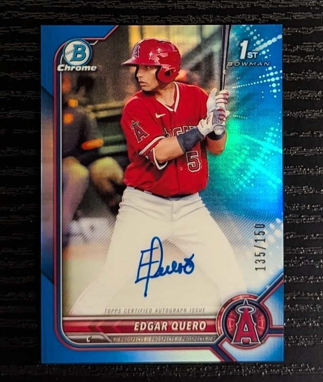 2022 Bowman - Chrome Prospect Autographs Edgar Quero #CPA-EQ Blue Refractor /150