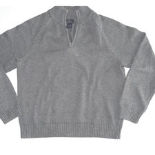 Brooks Brothers Boys XL 1/4 Zip Sweater Supine Cotton Gray Pullover Classic Prep