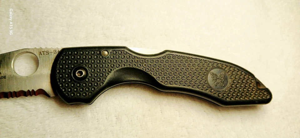 Logo Balisong hecho en banco Ascent 830s muy temprano descontinuado. ATS34 Increíble Foto 3 de 4