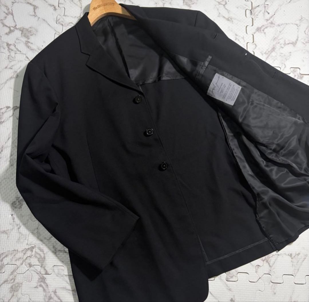 Yohji Yamamoto Pour Homme, YOHJI YAMAMOTO Pour Homme 1980s Tailored Jacket Black Archive Round Logo Label