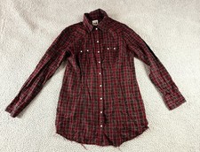 Converse Womens Long Sleeve Button Up Above Knee Shirt Dress Red Plaid Size XL