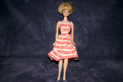 1080 Bendable Legs Midge Barbie Doll W/ Busy Morning Dress 1960s (1 Leg Broken)