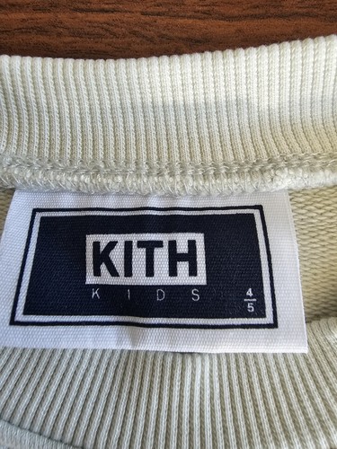 Kith Kids Size 4/5 Classic Crew Sweatshirt In Chalk-NWT - Picture 3 of 10