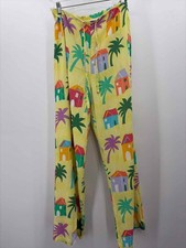 Pre-Owned Jams World Yellow Size Large Printed Pull On Pants