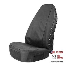 Front Car Seat Covers Waterproof Bucket Seat Cover Universal Black - 1 Pack