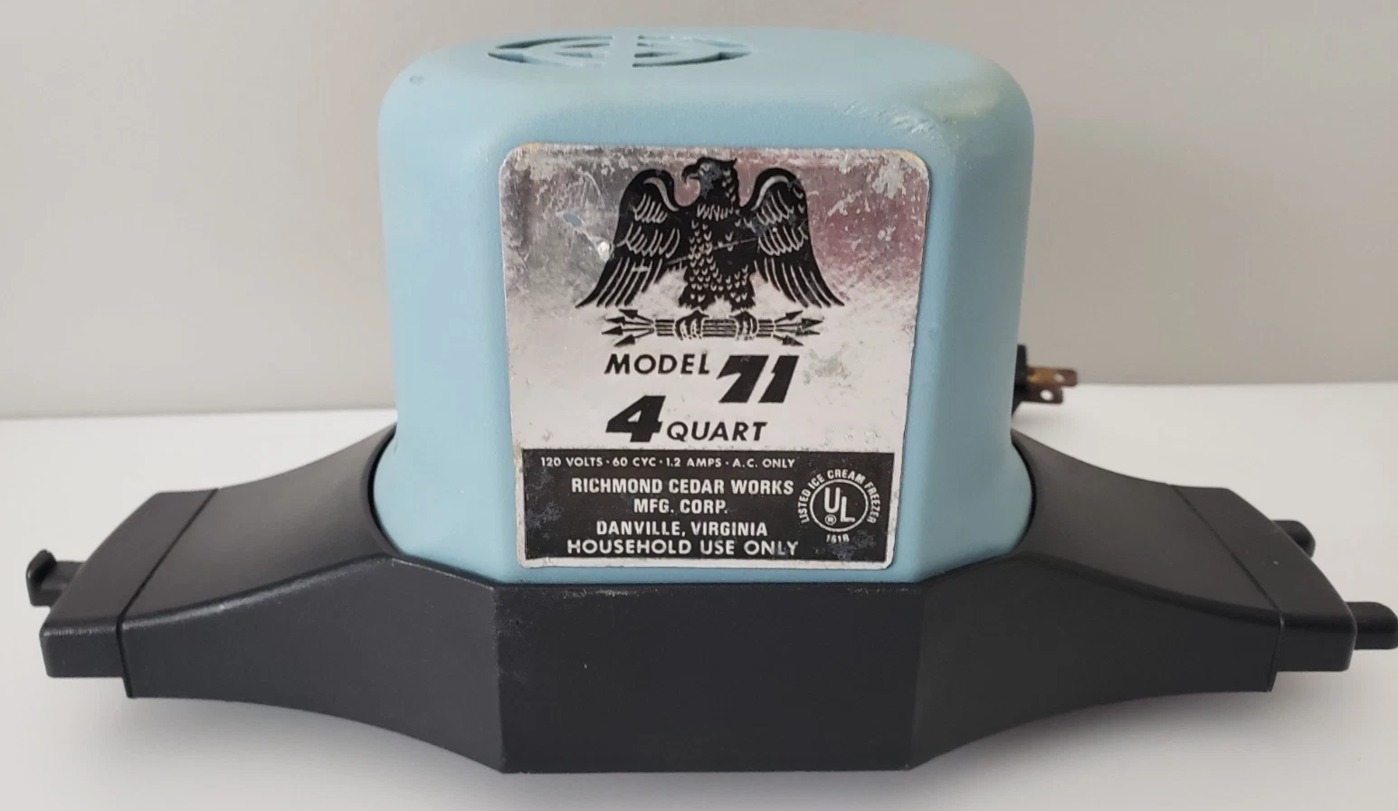Model 71 Richmond Cedar Works 4 Quart Ice Cream Maker Motor Replacement TESTED