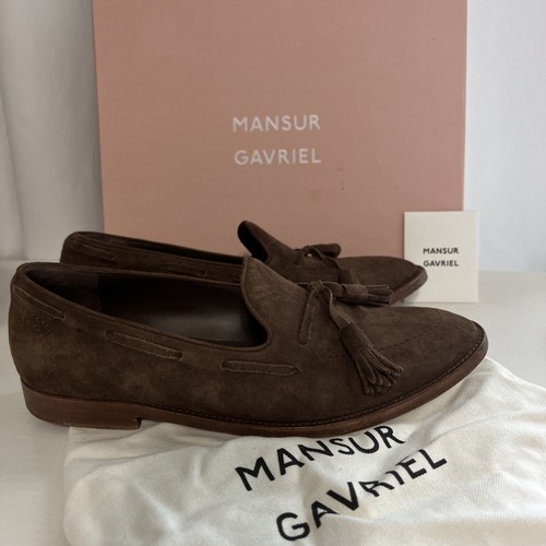 MANSUR GAVRIEL Women’s Chocolate Suede Tassel Loafer Size 39-US 9 Italy $475.00