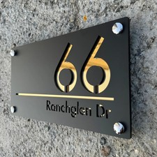Hausnummernschild Acryl   3D gelasert, wetter...