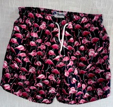 Trunks Men's Swim Board Surf Shorts Size M Pink Flamingo Quick Dry Excellent