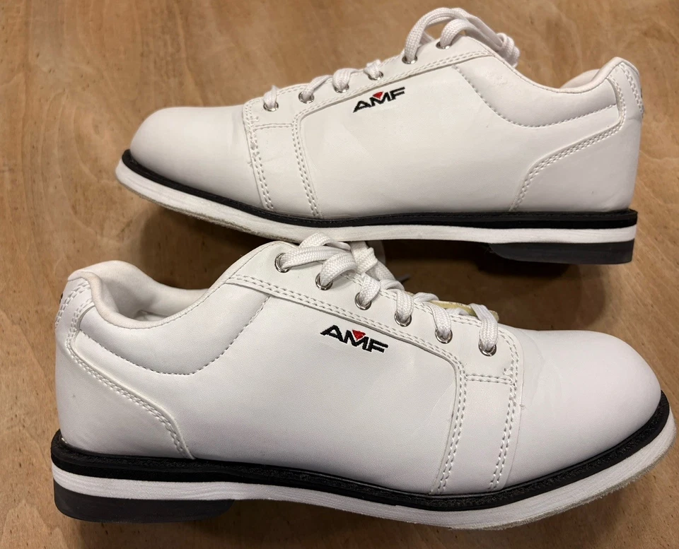 Zapatos de boliche AMF para mujer EE. UU. 8,5 blancos ¡LIMPIOS! Foto 4 de 4