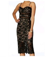 Xscape Sweetheart Black Floral Lace Dress Women's 4 Sleeveless Whimsigoth