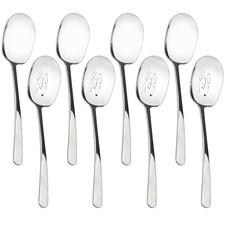 8 Pieces Extra Large Serving Spoons Set 11 Inch Serving and Slotted Spoon Sta...