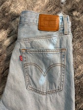 Levi Ribcage Straight Ankle Women's Light Wash Blue Denim Jeans Size 29x 27