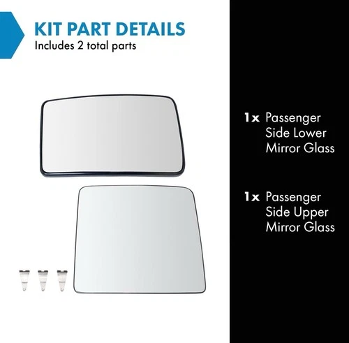 TRQ Mirror Glass Set Fits 2013-2016 Ford F-250 F-350 F-450 F-550 Super Duty
