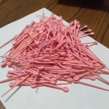 340 Brush Roller Picks Pre-owned Pink And White Vintage