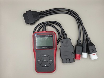OBD2 Motorrad Diagnosegerät passend für Honda Yamaha + Adapter 3/4/6 Pin OBD