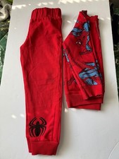 Marvel Spider-Man Boys Outfit Set Size 5-6 Red Sweatshirt  Pants 2PC