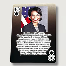 Single Swap Condoleezza Rice 1st Female AFAM Secretary State 10 Spades C463