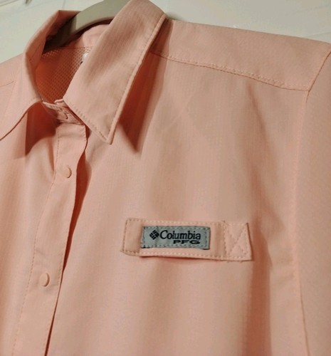 Columbia PFG Tamiami Shirt Women - Sz M Tiki Pink - Omni Shade Short Sleeve - Picture 3 of 9