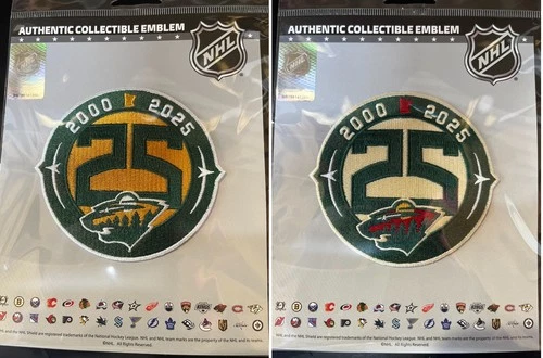 2025-2026 MINNESOTA WILD 25TH ANNIVERSARY TWO (2) PATCH SET PRIMARY ALTERNATE - Picture 1 of 3