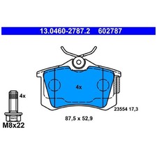 Satz Bremsbeläge Bremsklötze hinten für VW Scirocco 137 3 T-Cross C11 | 23829