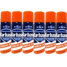 6 Pack Barbasol Sensitive Skin Thick Rich Shaving Cream 2 Oz Each