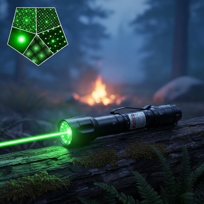 Rechargeable Green Light Flashlight with Adjustable Focus for Outdoor Adventures