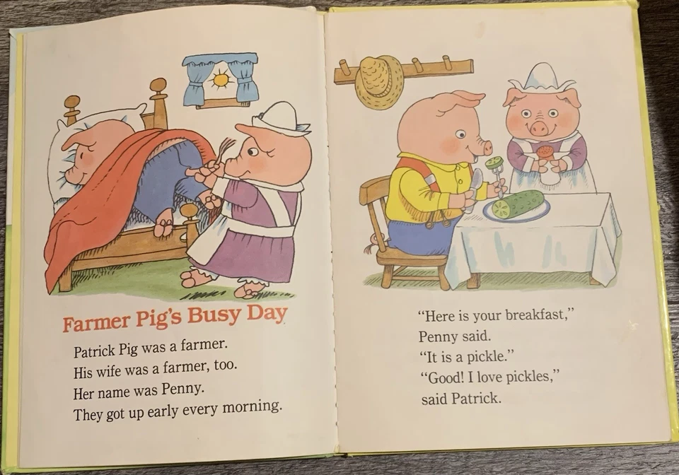 RARE! 1st Vtg HB Ed. Richard Scarry’s Farmer Patrick Pig A Golden Book 1988 GOOD - Image 4 of 4