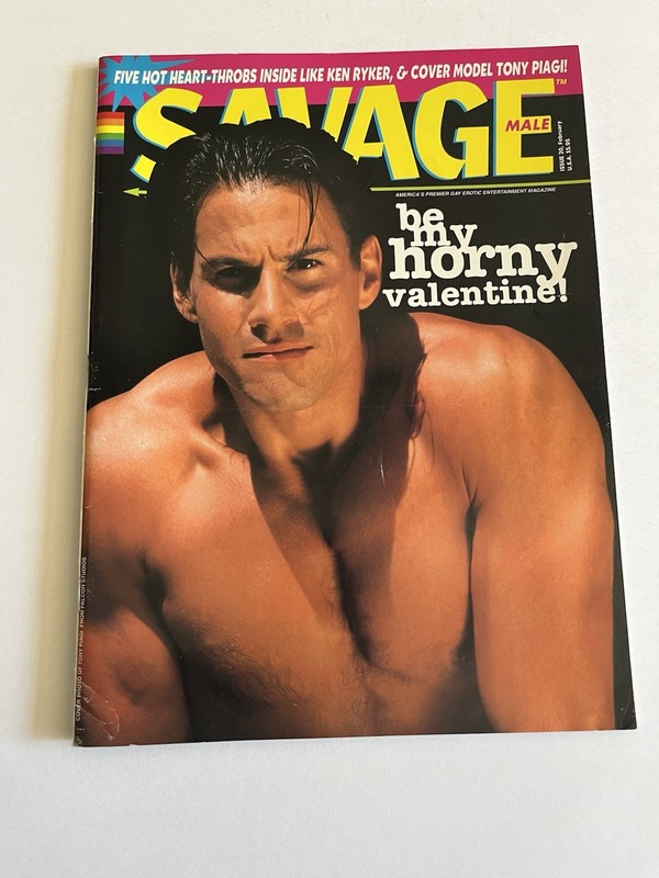 SAVAGE MALE February 1996 Issue 20 Gay VINCE ROCKLAND Tony Piagi KEN RYKER