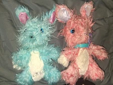 Scruff A Luvs Rescue Pets Lot of 2 Pink Blue Plush Baby Puppy Dog Stuffed Toy 8"