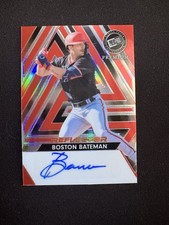 */10* Boston Bateman Leaf Press pass 2024 Autograph Red Reflector *Check Desc* 