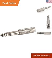 Versatile 1/4 Inch Male to 3.5mm Female Stereo Adapter - Ideal for Headphone Use