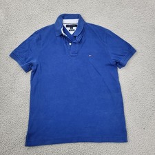 Tommy Hilfiger Polo Mens Medium Cotton Blue Short Sleeve Shirt