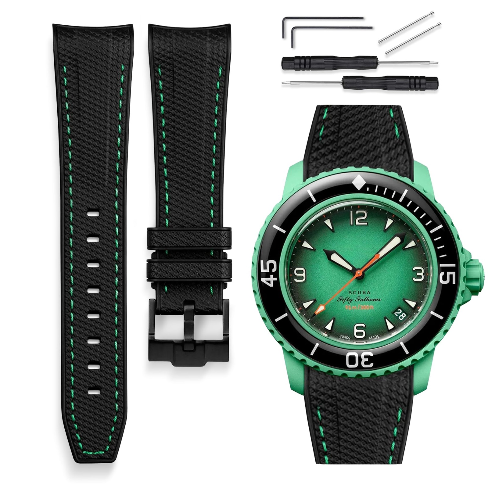 Bracelet montre 22 mm silicone étanche pour Blancpain x Swatch sport