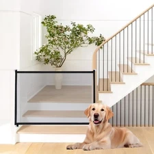Dog Gates for Stairs Pets Screen Mesh Gate Retractable Dog Gates for Doorways...