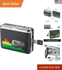 USB Cassette Player with Earphones - Smooth MP3 Conversion, Lightweight & Easy