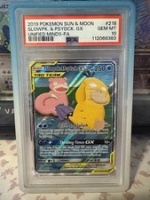 Pokemon Slowpoke & Psyduck GX Unified Minds Full Art #218 PSA 10 Gem Mint 🔥 on eBay