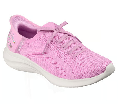 Skechers Slip Ins Women's Shoes Pink Gemstone Glow Knit cushion Rhineston 150810